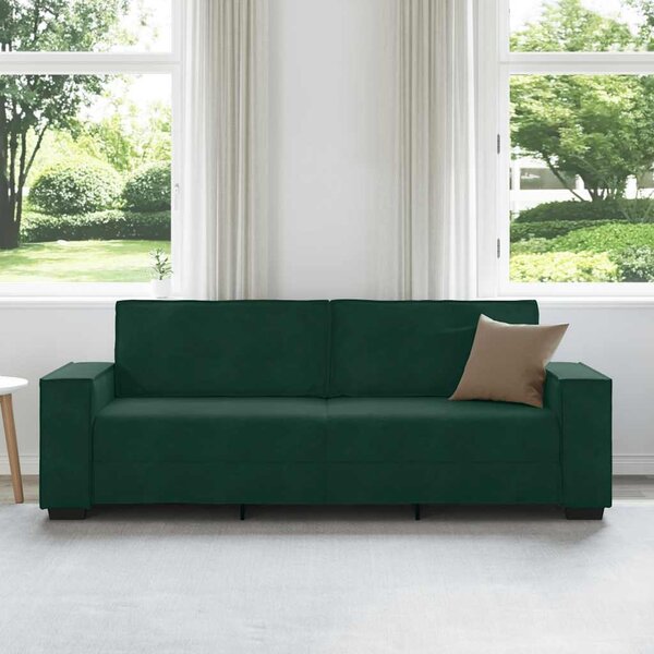 VidaXL 3místná pohovka 220x78x84 cm samet [4105032] Barva: Černá