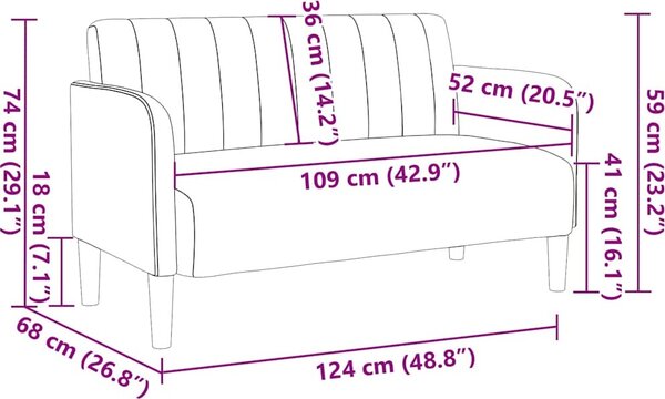 VidaXL Loveseat Sofa 109 cm samet [4100588] Barva: Černá