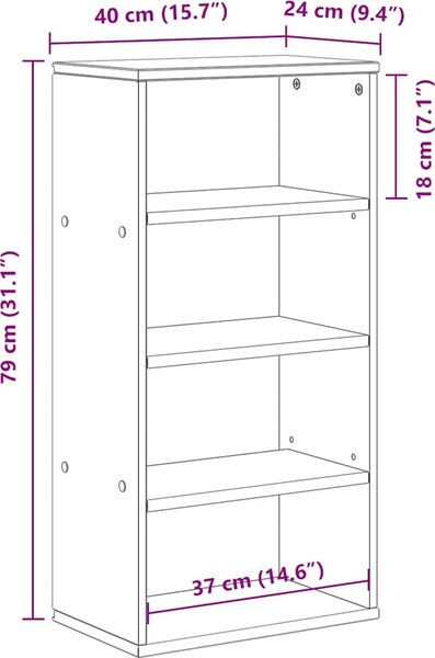VidaXL Odkládací skříňka ODDA 40x24x79 cm masivní borové dřevo [4103602] Barva: Bílá