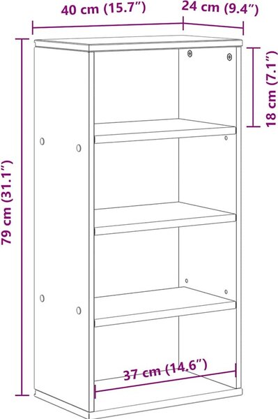 VidaXL Odkládací skříňka ODDA 40x24x79 cm masivní borové dřevo [4103602] Barva: Bílá