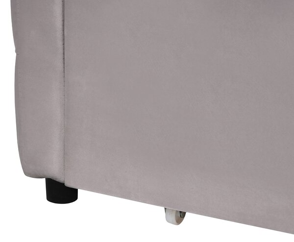 Denní postel s úložným prostorem Umělý samet MARRAY 90 x 200 cm Světle šedá