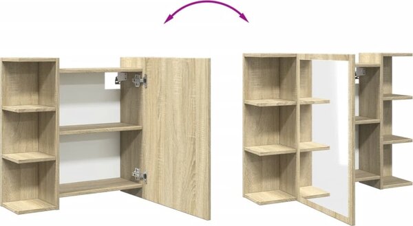 VidaXL Koupelnová zrcadlová skříňka 80x20,5x64 cm kompozit [815522] Barva: dub artisan