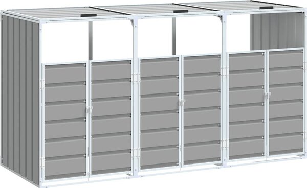 VidaXL Box na 3 popelnice 216 x 81 x 115 cm ocel [4006182] Barva: Hnědá