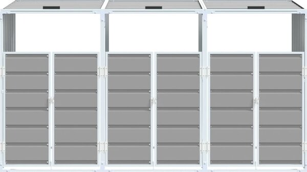 VidaXL Box na 3 popelnice 216 x 81 x 115 cm ocel [4006182] Barva: Hnědá