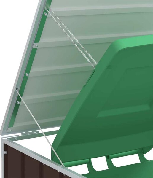 VidaXL Box na 3 popelnice 216 x 81 x 115 cm ocel [4006182] Barva: Hnědá