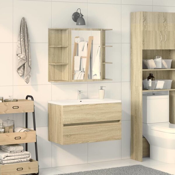 VidaXL Koupelnová zrcadlová skříňka 80x20,5x64 cm kompozit [815522] Barva: dub artisan
