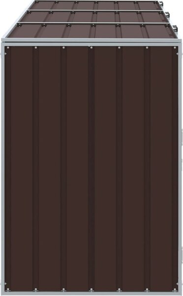 VidaXL Box na 3 popelnice 216 x 81 x 115 cm ocel [4006182] Barva: Hnědá
