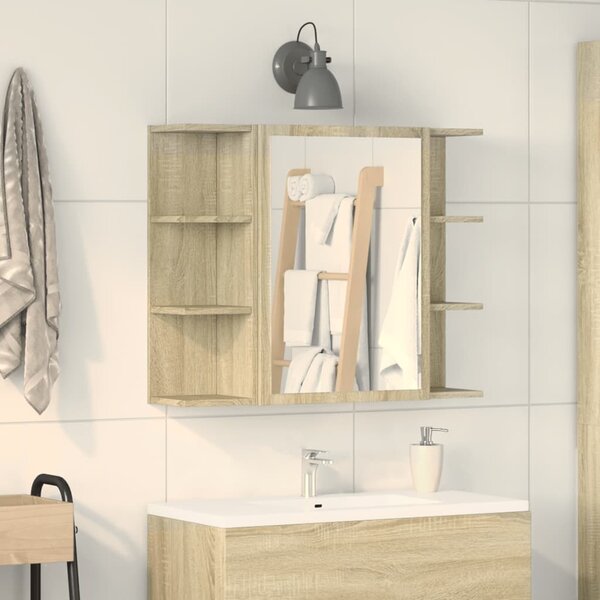 VidaXL Koupelnová zrcadlová skříňka 80x20,5x64 cm kompozit [815522] Barva: dub artisan