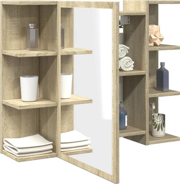 VidaXL Koupelnová zrcadlová skříňka 80x20,5x64 cm kompozit [815522] Barva: dub artisan