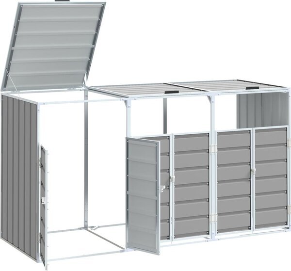 VidaXL Box na 3 popelnice 216 x 81 x 115 cm ocel [4006182] Barva: Hnědá