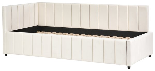Denní postel Umělý samet LISIEUX 90 x 200 cm Krémově bílá