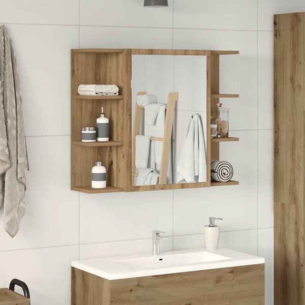 VidaXL Koupelnová zrcadlová skříňka 80x20,5x64 cm kompozit [815522] Barva: dub artisan