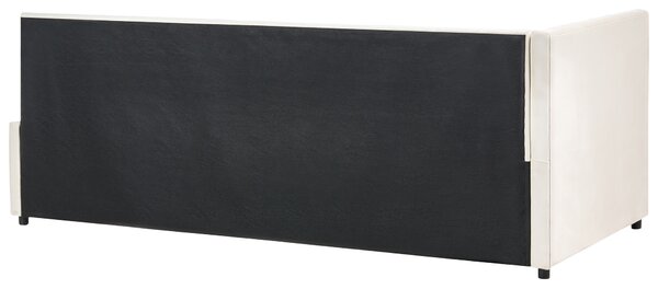 Denní postel Umělý samet LISIEUX 90 x 200 cm Krémově bílá