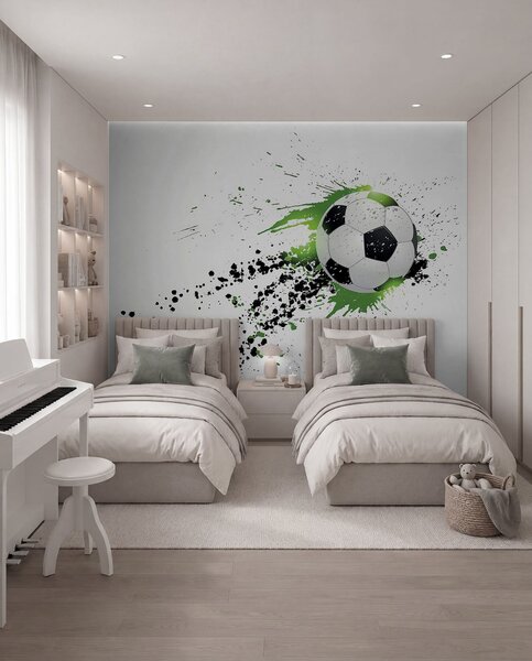Fototapety Fotbalový míč zanechávající zelené skvrny, Fototapety dětské, Fototapety pro chlapce, u57431 : uwalls.cz