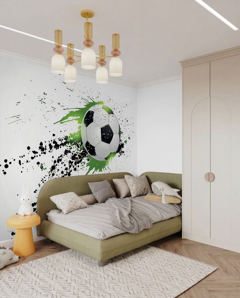 Fototapety Fotbalový míč zanechávající zelené skvrny, Fototapety dětské, Fototapety pro chlapce, u57431 : uwalls.cz