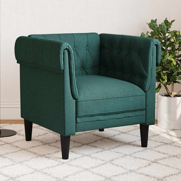 VidaXL Křeslo Chesterfield textil [372538] Barva: Modrá