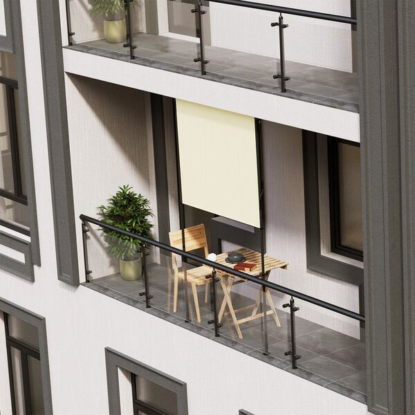 Svislá markýza na balkon 150x228-316 cm, UV ochrana, béžová