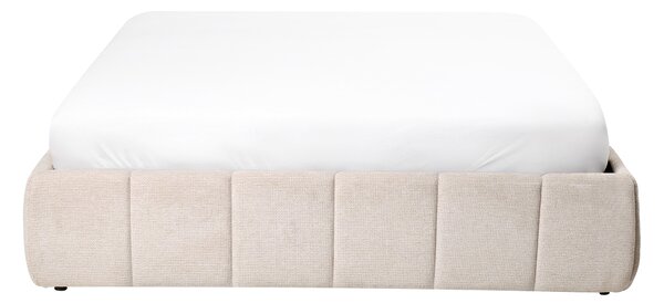Postel s úložným prostorem bez čela Tkanina GENAS 140 x 200 cm Světle béžová
