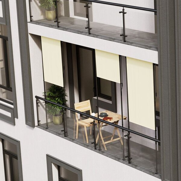 Svislá markýza na balkon 100x228-316 cm, UV ochrana, béžová