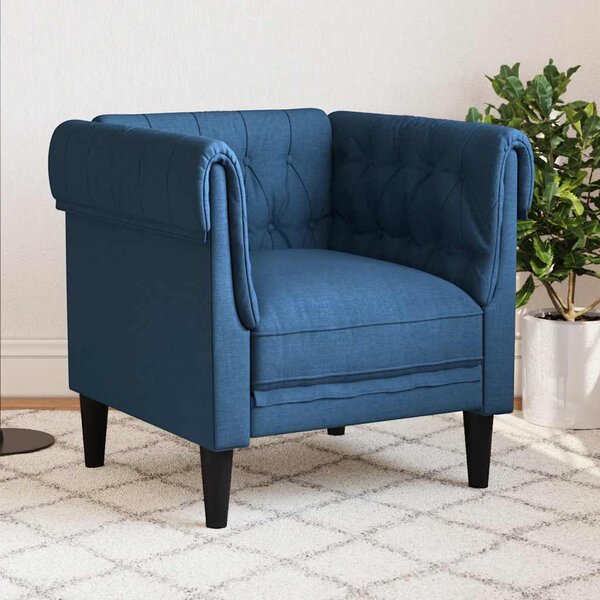 VidaXL Křeslo Chesterfield textil [372538] Barva: Modrá