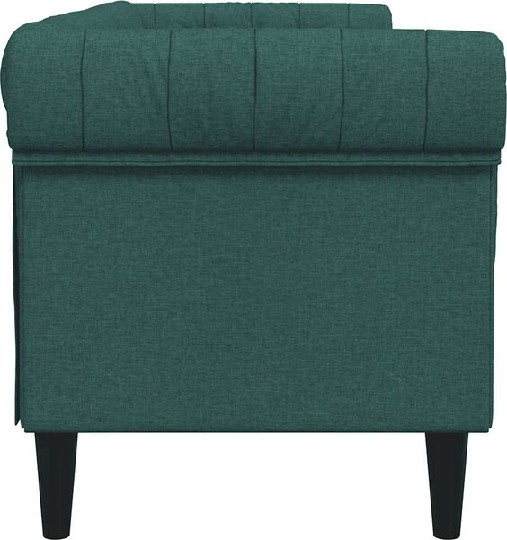 VidaXL Chesterfield pohovka 3místná textil [372560] Barva: Tmavě zelená