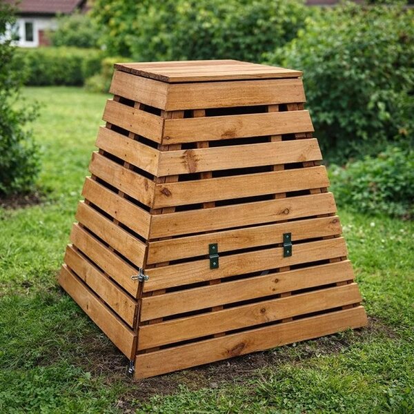 Dřevěný kompostér pyramida 430 l – česká výroba
