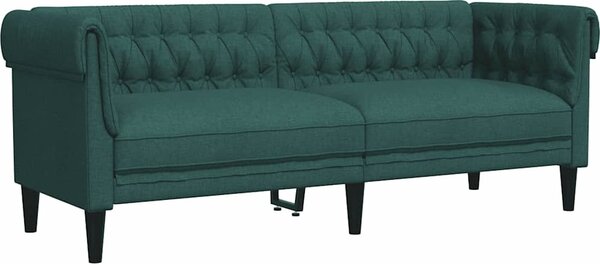 VidaXL Chesterfield pohovka 3místná textil [372560] Barva: Tmavě zelená