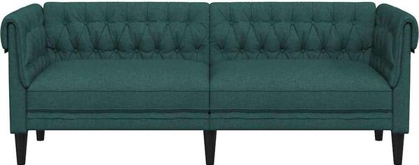 VidaXL Chesterfield pohovka 3místná textil [372560] Barva: Tmavě zelená