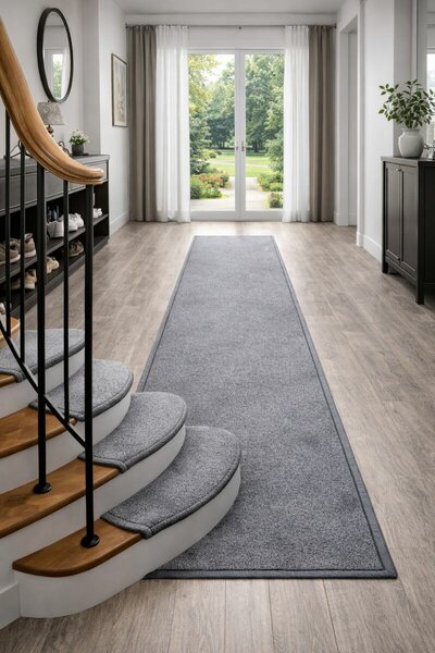 Vopi Nášlapy na schody Eton šedý obdélník, samolepící - 24x65 obdélník (rozměr včetně ohybu)