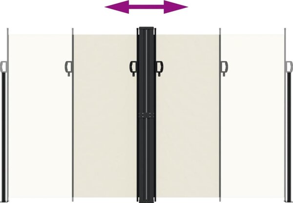 VidaXL Zatahovací boční markýza 200 x 1 000 cm [4004760] Barva: krémová