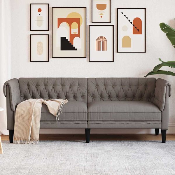 VidaXL Chesterfield pohovka 3místná textil [372560] Barva: Tmavě zelená