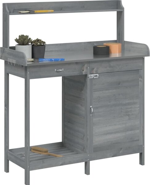 VidaXL Přesazovací stůl se skříňkou 110,5x45x124,5 cm masiv jedle [156345] Barva: tmavě hnědá