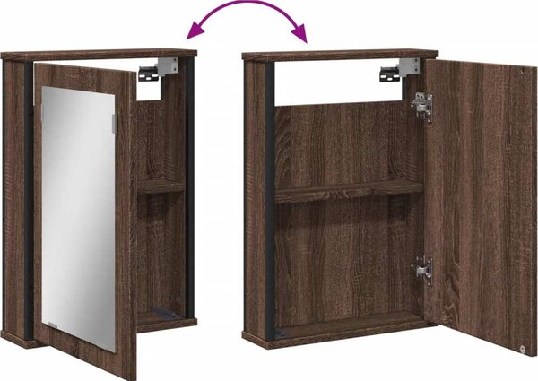 VidaXL Koupelnová skříňka se zrcadlem 42x12x60 cm kompozit [842433] Barva: kouřový dub
