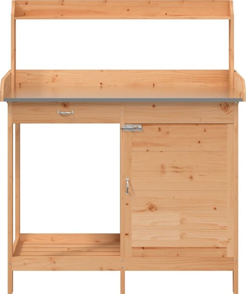 VidaXL Přesazovací stůl se skříňkou 110,5x45x124,5 cm masiv jedle [156345] Barva: tmavě hnědá