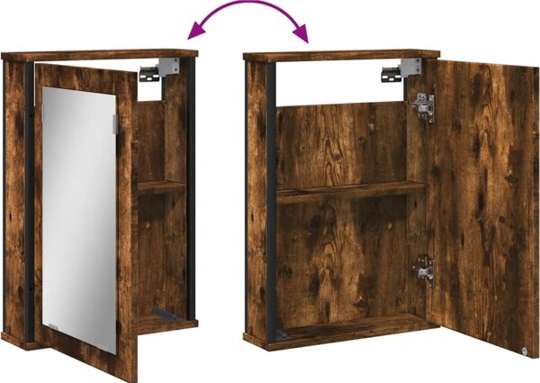 VidaXL Koupelnová skříňka se zrcadlem 42x12x60 cm kompozit [842433] Barva: kouřový dub