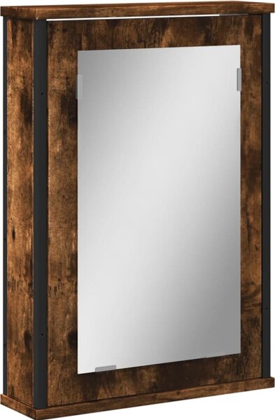 VidaXL Koupelnová skříňka se zrcadlem 42x12x60 cm kompozit [842433] Barva: kouřový dub