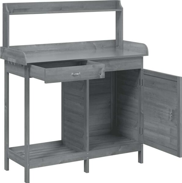 VidaXL Přesazovací stůl se skříňkou 110,5x45x124,5 cm masiv jedle [156345] Barva: tmavě hnědá