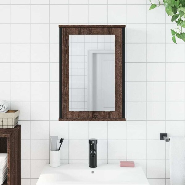 VidaXL Koupelnová skříňka se zrcadlem 42x12x60 cm kompozit [842433] Barva: kouřový dub