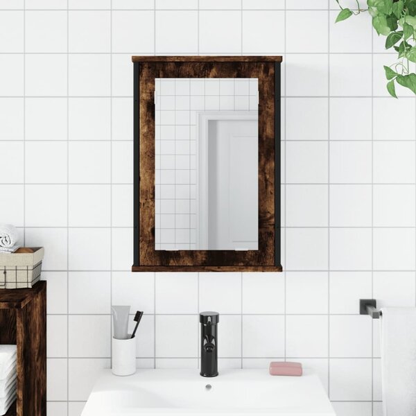 VidaXL Koupelnová skříňka se zrcadlem 42x12x60 cm kompozit [842433] Barva: kouřový dub