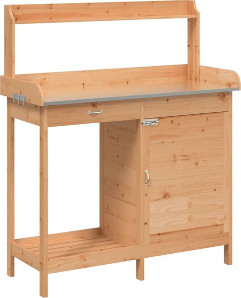 VidaXL Přesazovací stůl se skříňkou 110,5x45x124,5 cm masiv jedle [156345] Barva: tmavě hnědá