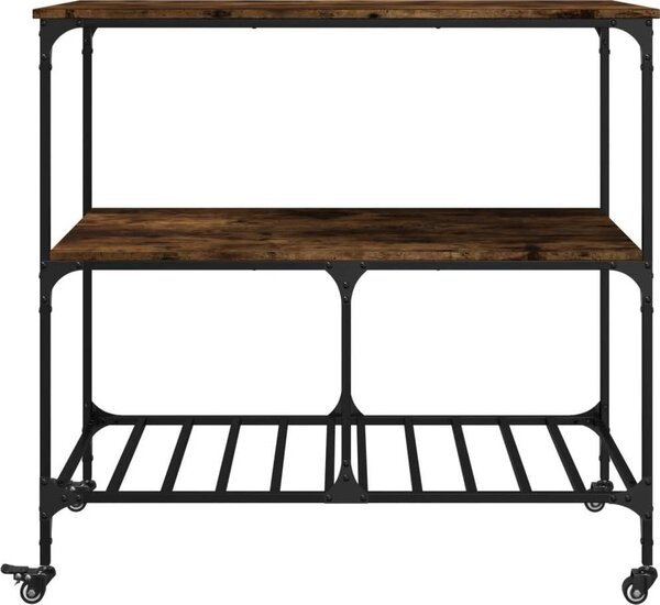 VidaXL Kuchyňský vozík 100x50x95 cm kompozitní dřevo [842308] Barva: kouřový dub