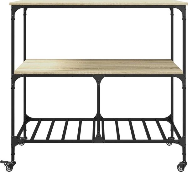 VidaXL Kuchyňský vozík 100x50x95 cm kompozitní dřevo [842308] Barva: kouřový dub