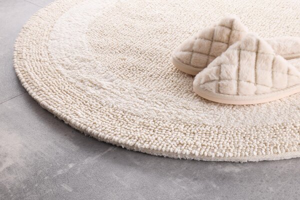 Koupelnový kobereček Javo Cotton přírodní kruh