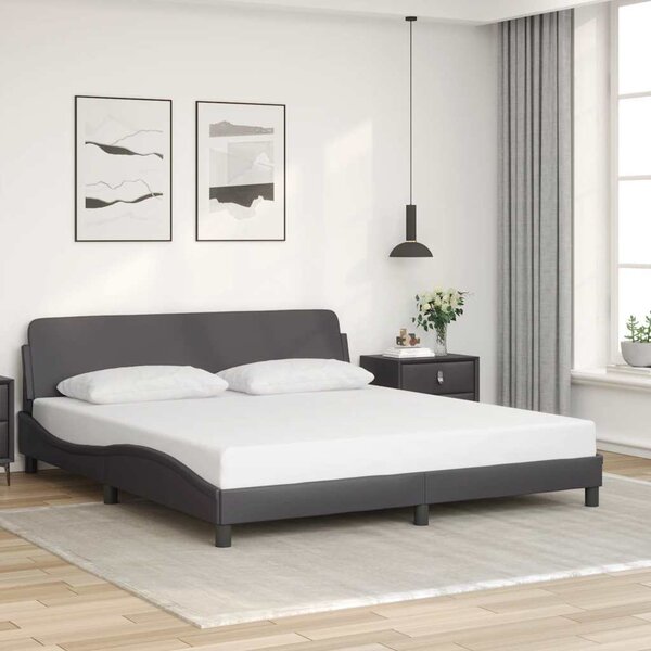 VidaXL Rám postele Dover 180x200 cm umělá kůže [373239] Barva: Šedá