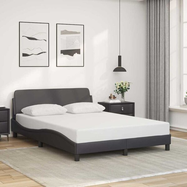 VidaXL Rám postele Dover 140x200 cm umělá kůže [373204] Barva: Šedá