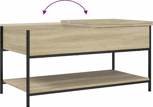 VidaXL Konferenční stolek 100x50x50 cm kompozitní dřevo a kov [845347] Barva: kouřový dub