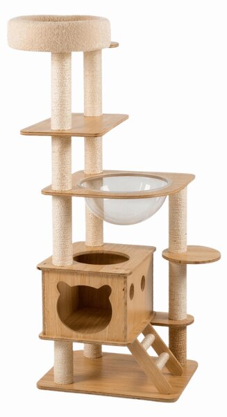 Kočičí stromové škrabadlo HAPPY CAT 147x40x40 cm, béžové