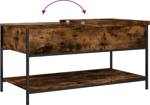 VidaXL Konferenční stolek 100x50x50 cm kompozitní dřevo a kov [845347] Barva: kouřový dub