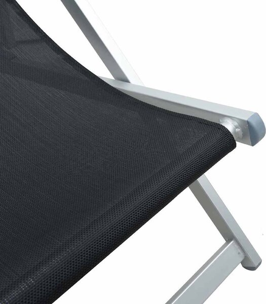 VidaXL Skládací plážová křesla 2 ks hliník a textilen [360167] Barva: Černá