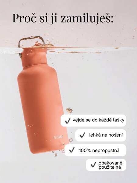 Lehká nerezová lahev EQUA Timeless Sorbeto 600 ml a 1000 ml Objem: 1000 ml